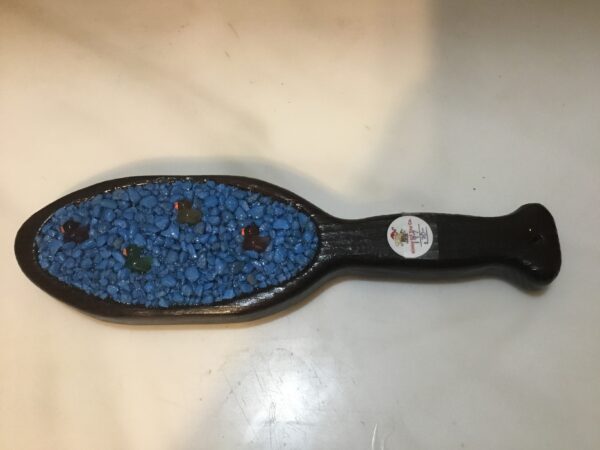Blue Duckie Inlay Wooden Hairbrush Paddle