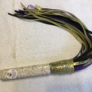 Purple, Black & Gold Glitter Squid Flogger # SQD40